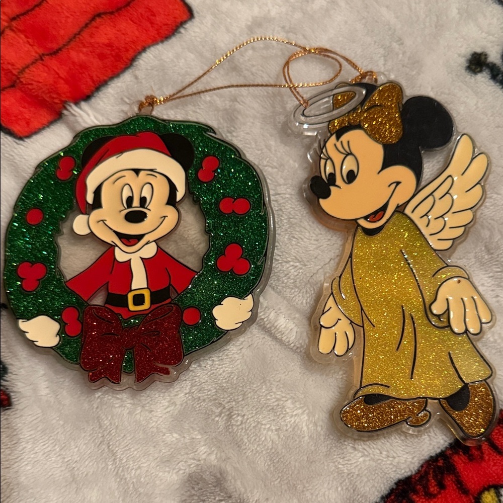 Vintage Disney Mickey and Minnie Christmas Ornaments